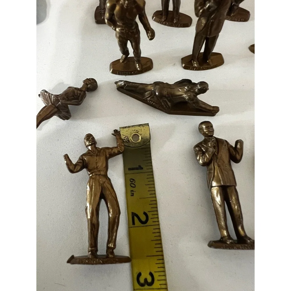Vintage Mokalux Les Grandes Vedettes Lot 28 Gold French Celebrity Figures 1950s